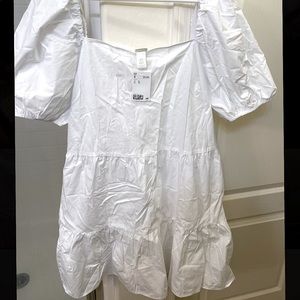 H&M White puffy sleeve dress